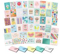 S&O Happy Birthday Cards with Envelopes and Assortment Box - Variety Set of 50 Assorted Birthday Notes. Perfect Bulk Pack for Celebrations, Office, Friends, Family, and Special Occasions