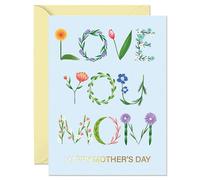 S&O Mother’s Day Card-Premium 5x7” Gold Foil Greeting Card-Elegant Mother’s Day Card with Thick 300gsm Cardstock, Yellow Envelope & Sticker-Glossy Exterior, Matte Interior, Lovely Message Inside
