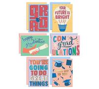 S&O Set of 24 Assorted Graduation Cards with Envelopes - Fun Congratulations Card for School, College Graduate, Masters & PHD - Congrats Grad College Graduation Card for Daughter & Son, 4x5.5