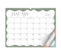 S&O Soft Seasons Wall Calendar from January 2026-June 2027 - Tear-Off Monthly Calendar - 18 Month Academic Wall Planner - Hanging Organizer to Track Anniversaries & Appointments - 13.5"x10.5”in
