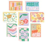S&O Thank You Cards with Envelopes - Blank Greeting sheets for Handwritten Messages - Set of 24 Thank You Notes and Envelopes - Assorted Decor Cards with Stylish Color covers to Mix & Match