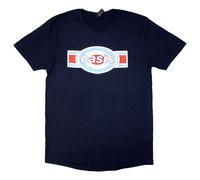 Oasis T Shirt Band Logo Target Oblong Official Mens Navy Blue S