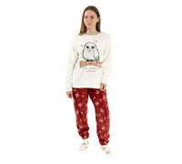 (S, Off White) Harry Potter Womens/Ladies Hedwig Long-Sleeved Long Pyjama Set