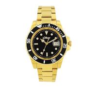 s.Oliver 2036547 Men's Analogue Quartz Watch with Silver Stainless Steel Bracelet 5 Bar Waterproof in Gift Box, Black, One Size, Bracelet