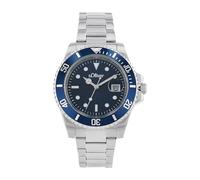 s.Oliver 2036547 Men's Quartz Watch Analogue with Stainless Steel Strap, Silver, 5 Bar Waterproof, Comes in Watch Gift Box, blue, One Size, Dress