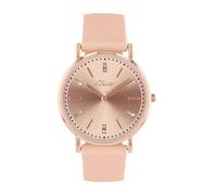 s.Oliver 2038366 Women's Quartz Watch Analogue with Silicone Strap, Silver, 3 Bar Waterproof, Comes in Watch Gift Box, apricot, 13,5-18,5 cm, Without motif