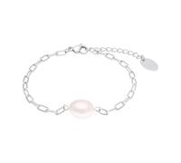 s.Oliver 2040601 Women's Stainless Steel Freshwater Pearl Charm Bracelet 17+3 cm Silver Gift Box