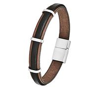 s.Oliver 566629 Men's Bracelet Magnetic Clasp Stainless Steel Leather 21 cm