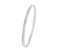 s.Oliver bangle stainless steel woman bracelet, with crystal, 6.2 cm, silver, comes in jewelry gift box