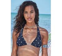s.Oliver Beachwear Polka Dot Triangle Bikini Top Navy Print