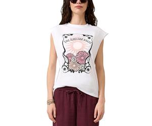s.Oliver Bernd freier GmbH & co. kg/s.Oliver Women's 2181324 Cotton Top with Front Print, White, M