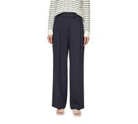 s.Oliver BLACK LABEL Elegant Trousers with Extra Wide Leg Made of Viscose Mix, Navy, 40W x 32L