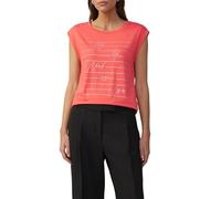 s.Oliver BLACK LABEL Relaxed Fit T-Shirt with Glitter Artwork, Pomegranate, 12
