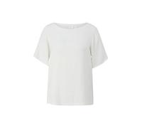 s.Oliver BLACK LABEL Women's Short Sleeve Satin Look Blouse Shirt, Cream 0200, 16