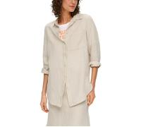 s.Oliver Women's 2146738 Linen Blouse Long Sleeve, Beige, 14