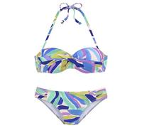 s.Oliver Blue Green Pattern Underwire Bandeau Bikini Set, Blue-Green Patterned, 10/C