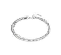 s.Oliver Bracelet - Elegant Bracelet Made of Polished Stainless Steel - Silver - Curb Chain Adjustable up to 21 cm - Waterproof and Skin-friendly