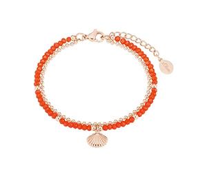 s.Oliver Bracelet for Ladies Shell Coral red/Rose Gold 2027600