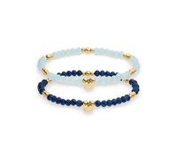 s.Oliver Bracelet Set - Elegant Bracelets Made of Polished Stainless Steel - IP Gold - Ball Chain Adjustable up to 18 cm - Waterproof and Skin-Friendly
