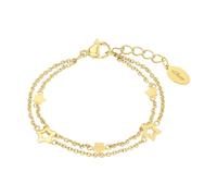 s.Oliver bracelet stainless steel girls' children's bracelet, 14+2 cm, silver, star, comes in jewelry gift box