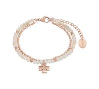 s.Oliver Bracelet Women Arm jewelry, with Glass, 16+4 cm, Apricot, Shamrock, Comes in jewelry gift box, 2018361
