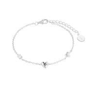 s.Oliver bracelet 925 Sterling silver woman bracelet, with zirconia synth., 16+3 cm, silver, heart, comes in jewelry gift box