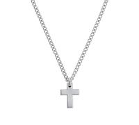 s.Oliver necklace with pendant stainless steel men's necklace, 50 cm, silver, cross, comes in jewelry gift box