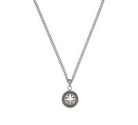 s.Oliver Chain with Pendant Stainless Steel Men's Necklace, 50+5 cm, Silver, Compass, comes in Jewelry Gift box