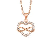 s.Oliver Chain with pendant Women Sets, with Zirconia synth., 42+3 cm, Rosé, Infinity, Comes in jewelry gift box, 2020988