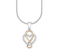 s.Oliver necklace with pendant 925 Sterling silver woman necklace, with zirconia synth., 42/45 cm, gold, heart, comes in jewelry gift box