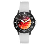 s.Oliver Children's Watch - Round - Black - 38 mm - Plastic Watch with Quartz Movement on Silicone Strap with Pin Buckle - Analogue Watch - 5 ATM Waterproof - Scratch-Resistant