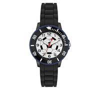 s.Oliver Children's Watch - Round - Black - 38 mm - Plastic Watch with Quartz Movement on Silicone Strap with Pin Buckle - Analogue Watch - 5 ATM Waterproof - Scratch-Resistant