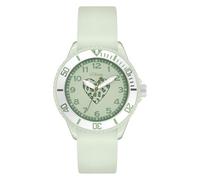 s.Oliver Children's Watch - Round - Green - 38 mm - Plastic Watch with Quartz Movement on Silicone Strap with Pin Buckle - Analogue Watch - 5 ATM Waterproof - Scratch-Resistant