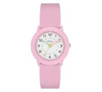 s.Oliver Children's Watch - Round - Pink - 29 mm - Metal Watch with Quartz Movement on Silicone Strap with Pin Buckle - Analogue Watch - 3 ATM Waterproof - Scratch-Resistant