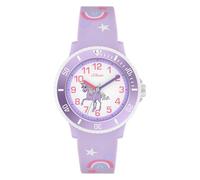 s.Oliver Children's Watch - Round - Purple - 38 mm - Plastic Watch with Quartz Movement on Silicone Strap with Pin Buckle - Analogue Watch - 5 ATM Waterproof - Scratch-Resistant