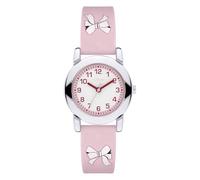 s.Oliver Children's Watch - Round - Silver - 27 mm - Metal Watch with Quartz Movement on Silicone Strap with Pin Buckle - Analogue Watch - 3 ATM Waterproof - Scratch-Resistant
