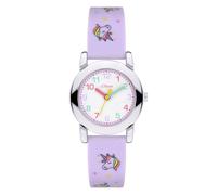 s.Oliver Children's Watch - Round - Silver - 27 mm - Metal Watch with Quartz Movement on Silicone Strap with Pin Buckle - Analogue Watch - 3 ATM Waterproof - Scratch-Resistant