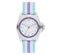 s.Oliver Children's Watch - Round - Silver - 32 mm - Metal Watch with Quartz Movement on Textile Strap with Pin Buckle - Analogue Watch - 3 ATM Waterproof - Scratch-Resistant