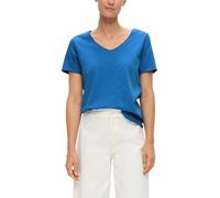s.Oliver Cream V Neck T-Shirt, Blue 5531, 10
