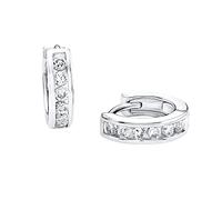s.Oliver Creoles Ear jewelry, with Zirconia synth., 1,25 cm, Silver, Comes in jewelry gift box, 9060498