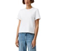 s.Oliver Cropped Interlock Jersey T-Shirt, 0100_White, 14