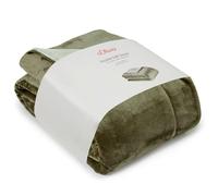 s.Oliver Doublesoft Cuddly Blanket 150 x 200 cm Super Cuddly and Warm Polyester Fleece Blanket Dark Green