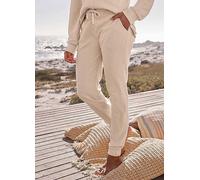 s.Oliver Elasticated Waist Ribbed Straight Leg Joggers Cream