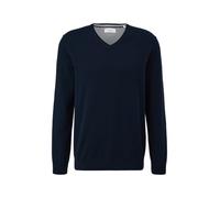 s.Oliver Embroidered Logo Knitted Jumper, Navy, L