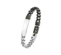 s.Oliver Ident bracelet stainless steel men arm jewelry, 19.5+1.5 cm, silver, Comes in jewelry gift box, 2033921