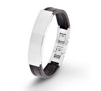 S.oliver Jewel Men's Bracelet Ident-Armband Leather Stainless So1285/1 - 9070732