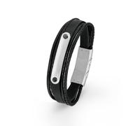 S.oliver Jewel Men's Bracelet Ident-Armband Stainless Leather Black 2015063