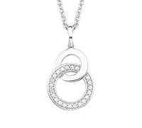 s.Oliver Kette mit Anhänger aus Edelstahl/925 Sterling Silber für Damen, Halsschmuck, mit Kristall, Kommt in Schmuck Geschenk Box