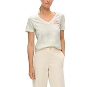 s.Oliver Ladies 2145283 Striped T-Shirt, Beige|White 81g0, 6