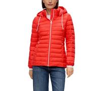s.Oliver Ladies Quilted Jacket with Removable Hood, Elasticated Cuffs, Slim Fit, Ideal for Autumn and Winter, 2590 Orange, 8